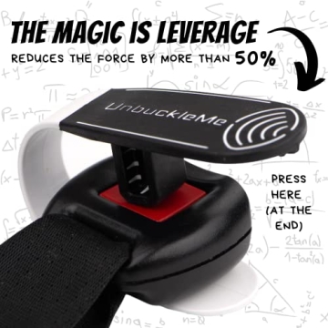 UnbuckleMe Car Seat Buckle Release Tool - Easy Opener Aid for Arthritis, Long Nails, Older Kids - Button pusher for infant, toddler, convertible 5 pt harness car seats - As Seen on Shark Tank (Black)