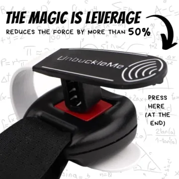 UnbuckleMe Car Seat Buckle Release Tool - Easy Opener Aid for Arthritis, Long Nails, Older Kids - Button pusher for infant, toddler, convertible 5 pt harness car seats - As Seen on Shark Tank (Black)