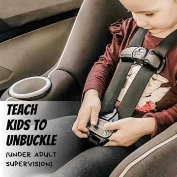 UnbuckleMe Car Seat Buckle Release Tool - Easy Opener Aid for Arthritis, Long Nails, Older Kids - Button pusher for infant, toddler, convertible 5 pt harness car seats - As Seen on Shark Tank (Black)