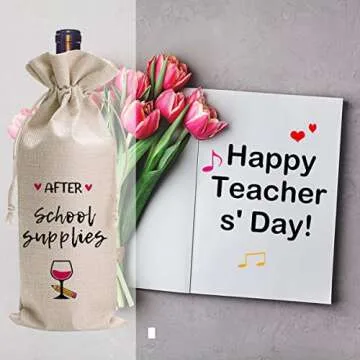 LANBAIHE Teacher Wine Bag Eco-Friendly Gift for All Teachers