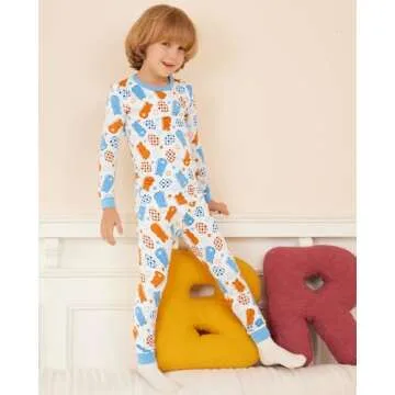 babee Reshinee Bamboo Viscose Toddler Easter Pajamas Boys Girls Kids Baby 2pcs 6-7Y Long-Sleeve Pyjamas Set Egg Pjs