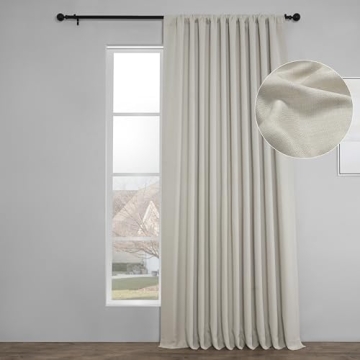 HPD Half Price Drapes Faux Linen Textured Room Darkening Curtains - 108" Long