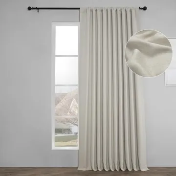 HPD Half Price Drapes Faux Linen Textured Room Darkening Curtains - 108" Long