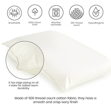 Whisper Organics Pillow Protector Queen Cotton Encasements