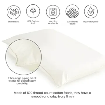 Whisper Organics Pillow Protector Queen Cotton Encasements