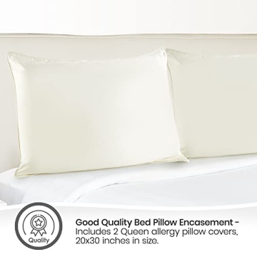 Whisper Organics Pillow Protector Queen Cotton Encasements