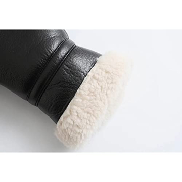 Flygo Women's Stylish Faux Leather Moto Jacket for Winter