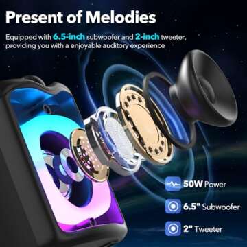 ZFTMRR Karaoke Machine for Adults & Kids: Ultimate Portable Bluetooth Speaker with 2 Wireless Microp...