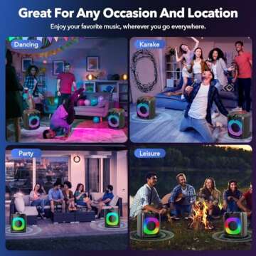 ZFTMRR Portable Bluetooth Karaoke Machine with 2 Microphones