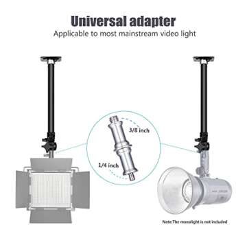 Neewer Wall Mounting Boom Arm 15-23.6 inches/38-60 Centimeters Adjustable Length with 1/4 inch to 3/8 inch Universal Adapter for Photo Studio Video Light, Monolights Photography