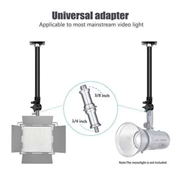 Neewer Wall Mounting Boom Arm 15-23.6 inches/38-60 Centimeters Adjustable Length with 1/4 inch to 3/8 inch Universal Adapter for Photo Studio Video Light, Monolights Photography