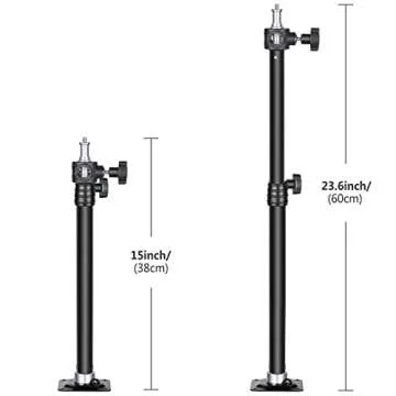 Neewer Wall Mounting Boom Arm 15-23.6 inches/38-60 Centimeters Adjustable Length with 1/4 inch to 3/8 inch Universal Adapter for Photo Studio Video Light, Monolights Photography