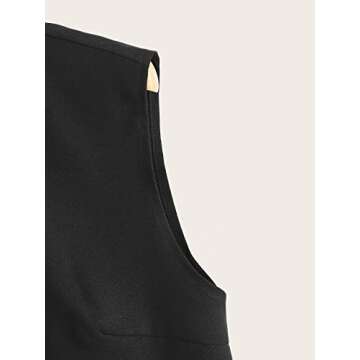 Stylish Verdusa Women's Black Button Down Collared Top