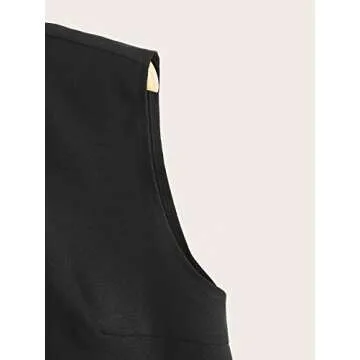 Stylish Verdusa Women's Black Button Down Collared Top