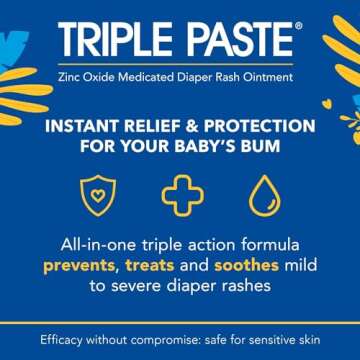 Triple Paste Medicated Ointment for Diaper Rash, Hypoallergenic - 2 oz (Pack of 1)