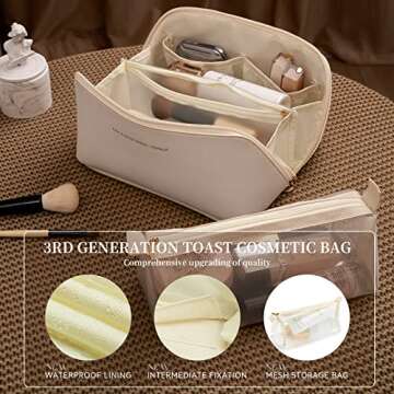 Dr.Cheese Makeup Bag For Makeup Storage, Large Capacity,Waterproof Travel Cosmetic Bag for Women,PortableToiletry Bag for Women,Skincare Bag,Makeup Brush Bag
