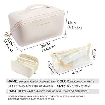 Dr.Cheese Makeup Bag For Makeup Storage, Large Capacity,Waterproof Travel Cosmetic Bag for Women,PortableToiletry Bag for Women,Skincare Bag,Makeup Brush Bag