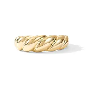 PAVOI 18K Gold Croissant Dome Ring for Stylish Elegance