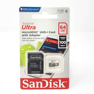 SanDisk SDSDQUA-064G-A11 Professional Ultra 64GB MicroSDXC card is custom formatted for high speed, lossless recording! Includes Standard SD Adapter. (UHS-1 Class 10 Certified 30MB/sec) for GoPro HERO4 Black