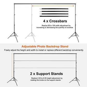 Adjustable 10Ft Backdrop Stand for Photography and Events