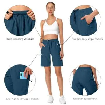 Women's Lightweight Quick Dry Cargo Shorts for Hiking