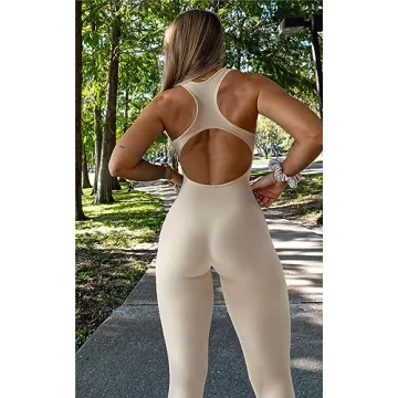 MOSHENGQI Women Racerback Jumpsuit for Active Style