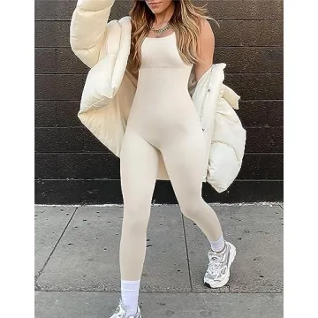 MOSHENGQI Women Racerback Jumpsuit for Active Style