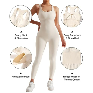 MOSHENGQI Women Racerback Jumpsuit for Active Style