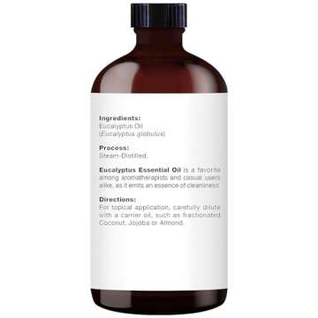 MAJESTIC PURE Eucalyptus Essential Oil | 100% Pure and Natural Eucalyptus Oil | Premium Grade Essential Oils for Hair Care, Home Diffusers, Skin, Aromatherapy, Massage and Humidifiers | 4 Fl Oz