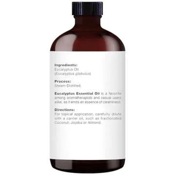 MAJESTIC PURE Eucalyptus Essential Oil | 100% Pure and Natural Eucalyptus Oil | Premium Grade Essential Oils for Hair Care, Home Diffusers, Skin, Aromatherapy, Massage and Humidifiers | 4 Fl Oz