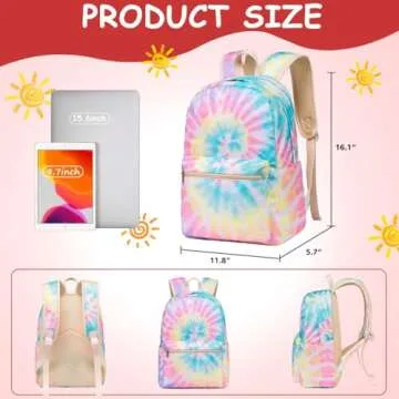 CAMTOP Kids Preschool Backpack – Durable & Stylish Tie Dye Design
