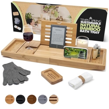 Temple Spring Bathtub Caddy Tray for Luxury Relaxation