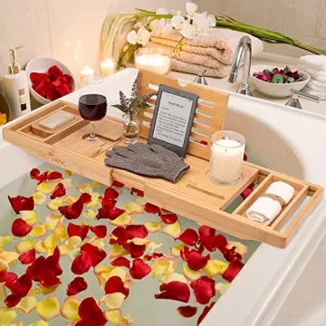 Temple Spring Bathtub Caddy Tray for Luxury Relaxation