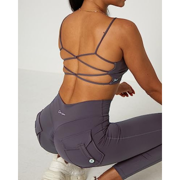Danysu Backless Sports Bra Cute Light Support for Yoga