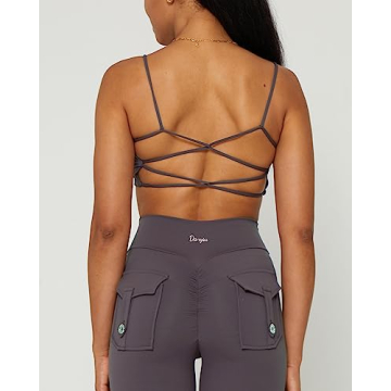 Danysu Backless Sports Bra Cute Light Support for Yoga