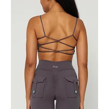 Danysu Backless Sports Bra Cute Light Support for Yoga