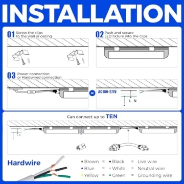 Barrina LED Shop Light 2ft, 20W 3000LM 5000K, T8 LED Light Fixture, Clear Cover, Ceiling and Utility Shop Light, Linkable Tube Lights, Shop Lights for Room, Garage, Workbench, Warehouse, 2-Pack