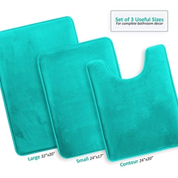 Comfortable 3-Piece Non-Slip Bathroom Rug Set