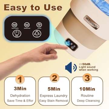 Portable Mini Washing Machine, 18L Portable Mini Washer, Collapsible Washer with Dryer, Small Foldable Laundry Washer, Apartment, RV, Camping, Socks, Baby Clothes, Underwear (Brown)