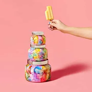 Capri Blue Volcano Candle Rainbow Watercolor Jar 19 Oz