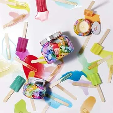 Capri Blue Volcano Candle Rainbow Watercolor Jar 19 Oz