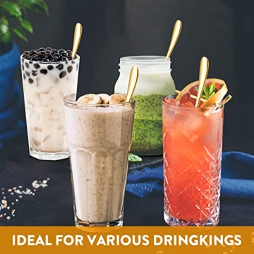 KITWARE Gold Ice Teaspoons Set - Stainless Steel Elegance