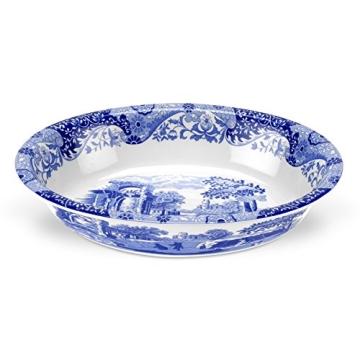 Elegant Portmeirion Spode Blue Italian Oval Rim Dish | Perfect for Serving, Baking & More - 12.5 x 8...