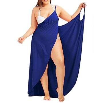 Fadalo Plus Size Beach Wrap Dress Backless Design