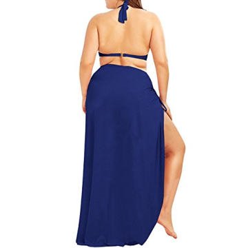 Fadalo Plus Size Beach Wrap Dress Backless Design
