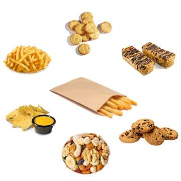 100-pack 3x5 Inches Natural Kraft Paper Bags for Bakery Cookies Treats Snacks Sandwiches Popcorn Small Gift bag