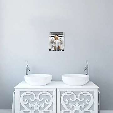 Blueyearn Bathroom Wall Decor Black and White Farmhouse Art Funny Dog Reading The Newspaper On Toilet Painting Picture Canvas Print Framed Artwork for Washroom Restroom 8''x10'' Golden Retriever