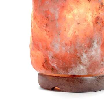 Amethya Natural Himalayan Salt Lamp, Hand Carved with Elegant Wood Base (Set of 2)