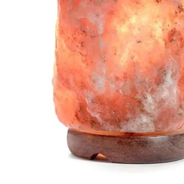 Amethya Natural Himalayan Salt Lamp, Hand Carved with Elegant Wood Base (Set of 2)