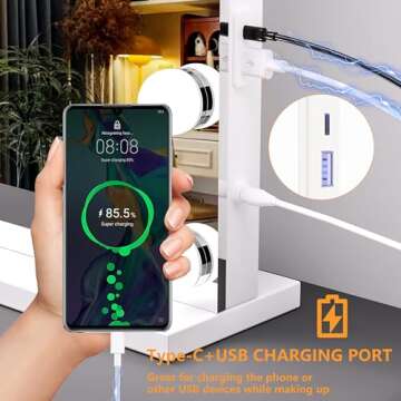 Hasipu Vanity Mirror with Lights, 31.5" x 23.6" Hollywood Mirror, Makeup Mirror with 17 Dimmable Bul...